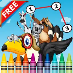动物点到点，图画书为孩子1-6级：连接点着色页的学习游戏